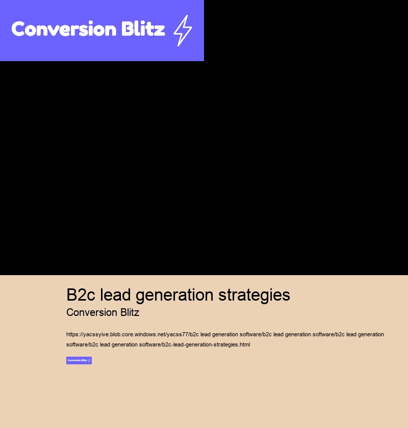 b2c lead generation strategies Conversion Blitz b2c lead generation strategies